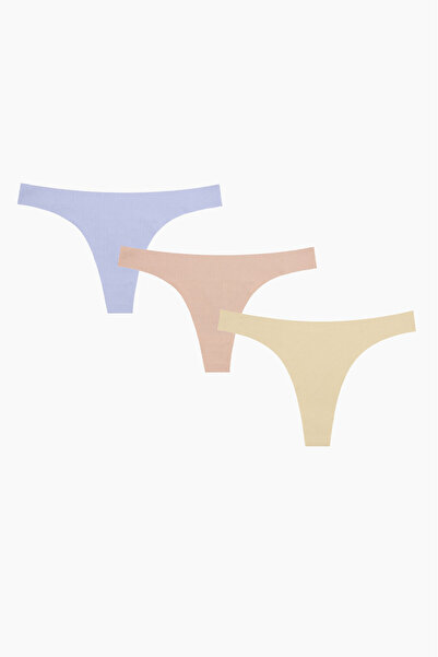 NBB Ten Mavi Cappuccino 3lü Lazer Kesim Tanga