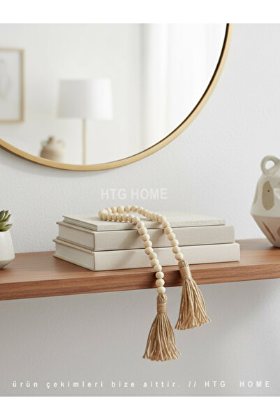 HTG HOME Ahşap Boncuklu (65 cm) dekoratif Süs Büyük Tesbih