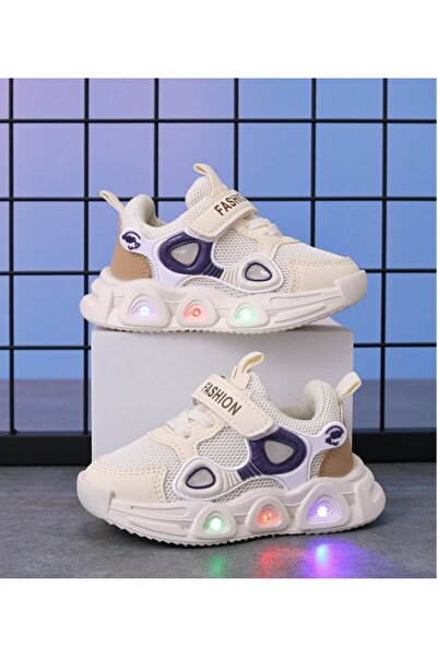 BebeNou Teniși ivory cu lumini - Panda Eyes MDC02-1-SA53