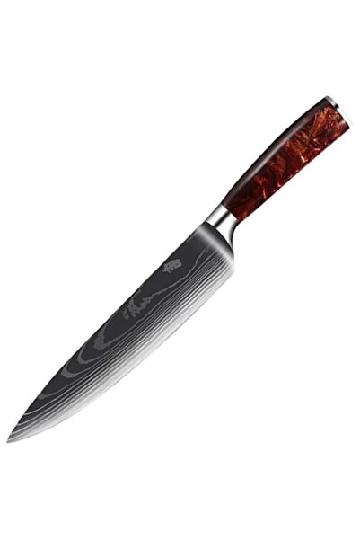 OptimStar Professional Kitchen Knife with Damascus Design, Resin Handle Deluxe Pakka