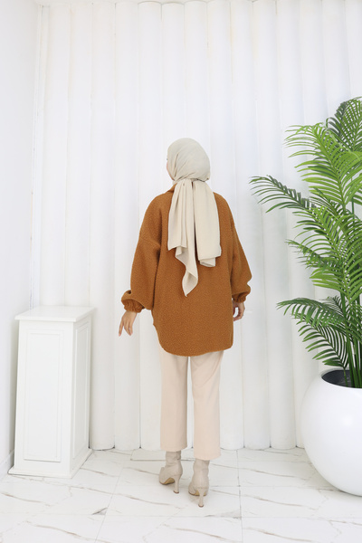 MİSS M.A.T FASHİON Pon Pon Bucket Fabric Standard Size Shirt Jacket