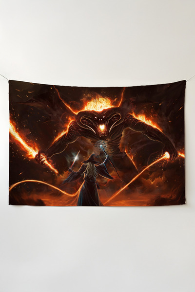 Charmbi Lord Of The Rings Yatay Duvar Örtüsü Film Temalı Kaliteli Kumaş Oda D...