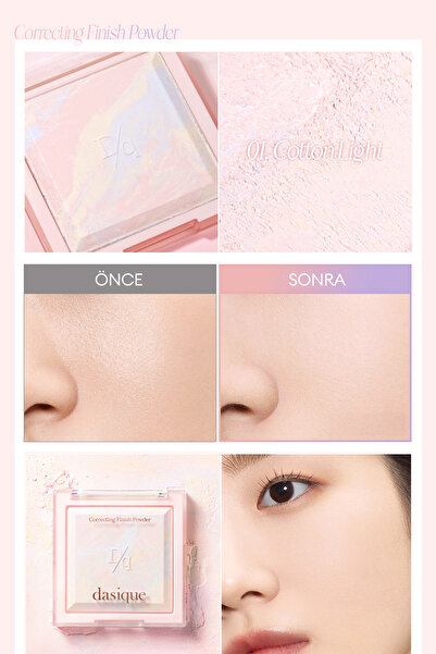 dasique Ton Eşitleyici & Sabitleyici Fırınlanmış Pudra Correcting Finish Powder (#01 Cotton Light)