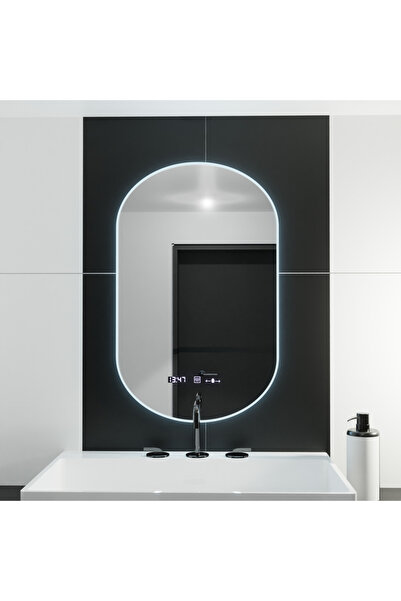 Marcello glindă ovală LED 50x80 cm Lucia Sensor – anti-aburire, ceas, termome...