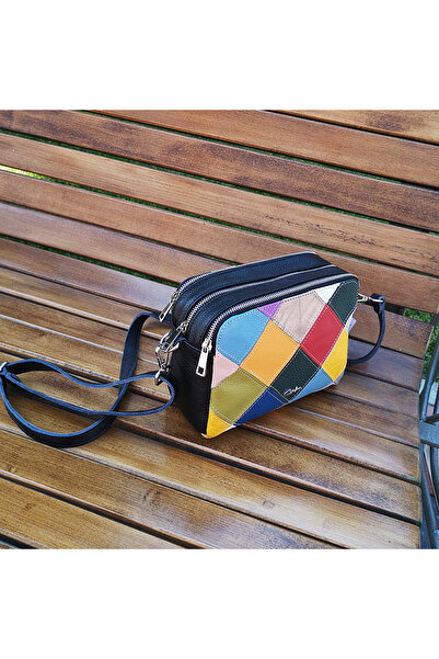 MCLEATHER.RO Geanta din piele naturala -EMA Multicolor 04