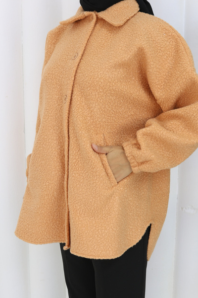 MİSS M.A.T FASHİON Pon Pon Bucket Fabric Standard Size Shirt Jacket