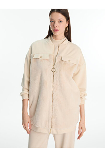 Zühre Women's Zippered Vanilla Plush Jacket C-0156
