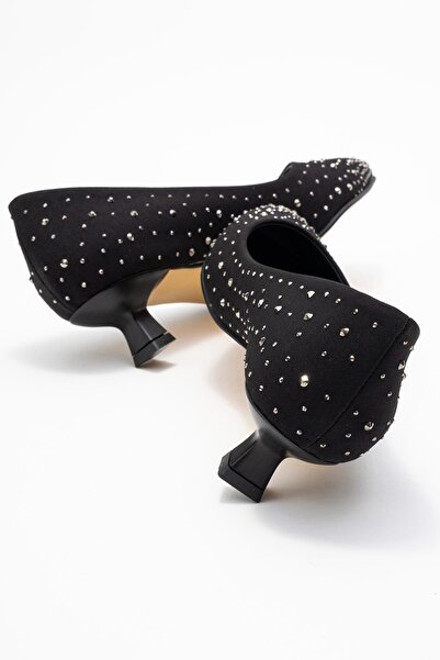 CCWAY AYAKKABI Dámské boty na podpatku se skleněnými kamínky ČERNÁ ZRA