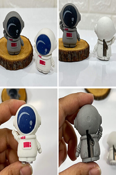 Hyd Space Themed Eraser and Sharpener with Astronaut Figure Back to School Cute Pencil Sharpener 1 Piece