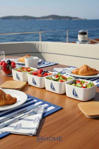 CEM HOME Set of 4 Storage Containers Lunch Box with Natural Wooden Lid (4X400Ml)