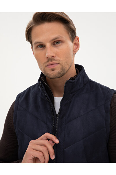 Pierre Cardin Lacivert Suni Deri Yelek 50318040-200