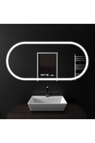 Marcello Oglindă ovală LED 80x50 cm Altera MotionGlow – anti-aburire, ceas, t...