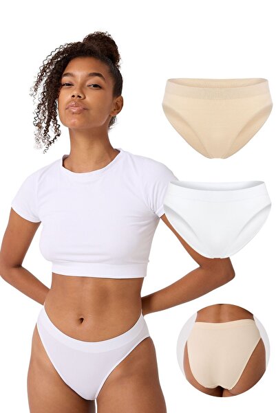 FOREVER MORE 2 Πακέτα Γυναικεία Κιλότα Βασικής Εφαρμογής χωρίς Ραφή