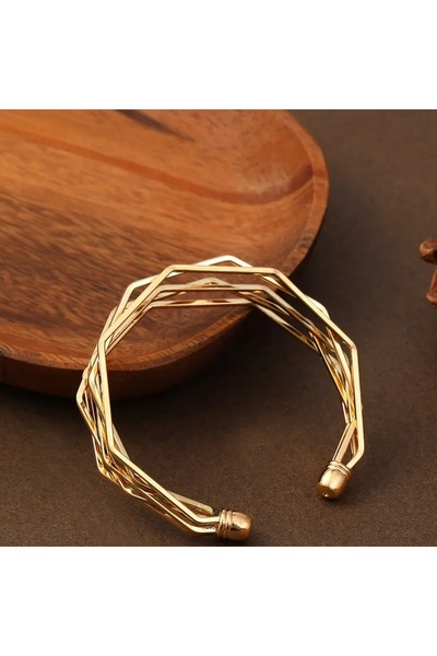 Ayzen Diamond Pattern Open Adjustable Bracelet