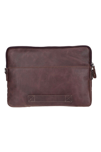 BloominBag Bloomsleeve Leeds 14" Mahogany Dark Brown Genuine Leather Laptop & Tablet Sleeve
