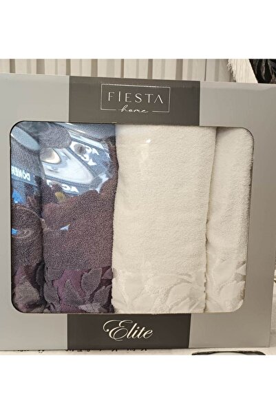 Fiesta Home 3D Nakışlı 4 Parça Hamam Havlu Takımı Elite Bukle