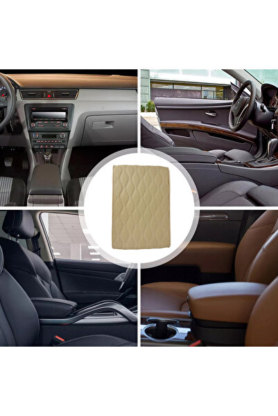 Generic Car Armrest Protector – Beige, Waterproof, Durable, 21x32 cm, Comfortable for Long Drives