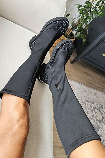 Topukla Footwear OPS 022 024573 Topukla Kadın Streç Hakiki Deri Kalın Topuklu...