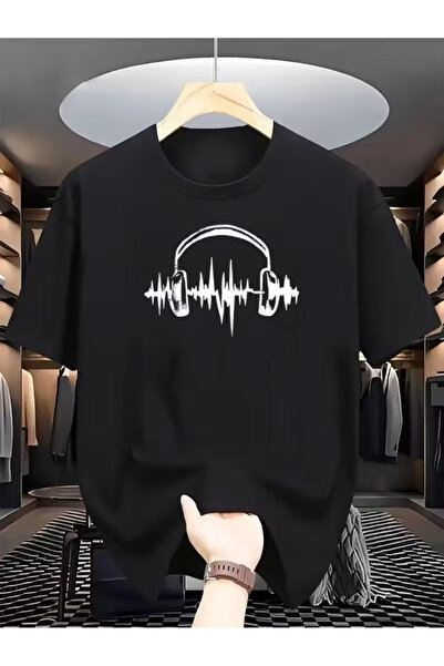 LAVİTTA Music Themed Black Men's T-Shirt