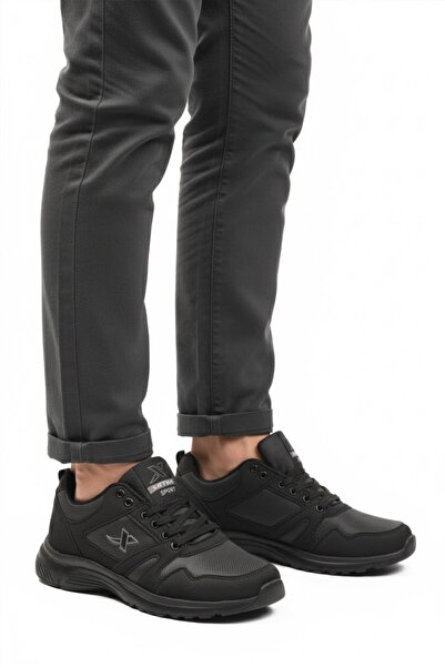 WALKWAY Black Men's Seasonal Sports Shoes Xstep 020-Skin m