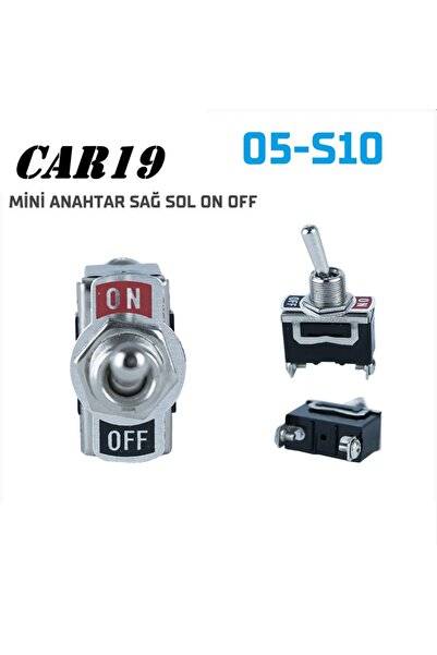 Car19 Aç/kapa On/off Göstergeli Metal Toggle Anahtar Metal Buton