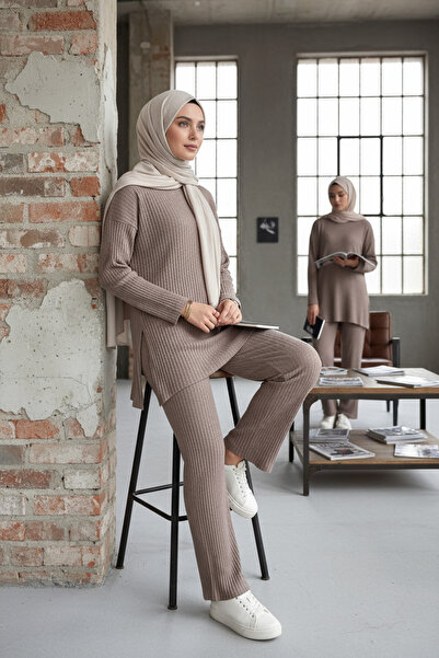 Zeneva Collection Vizon - Fitilli Tesettür İkili Takım (Tunik & Pantolon)