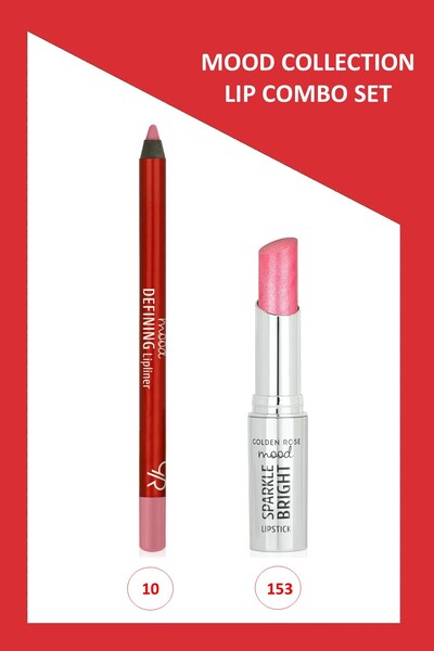 Golden Rose Mood Lip Combo Set - Defining Dudak Kalemi No:10 - Sparkle Bright...