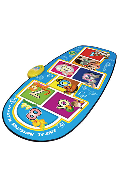 Toy Covoraș muzical interactiv, covor cu animale, albastru