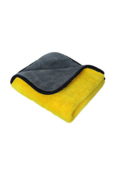 DELUXETUNING Lavetă de lustruit auto din microfibră 30 cm x 40 cm - galben cu gri