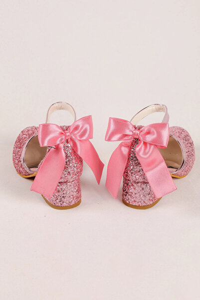 NeSe Shoes Glittery and Bow Girls' High Heels, Evening Dress Shoes, New Season, Shimmering