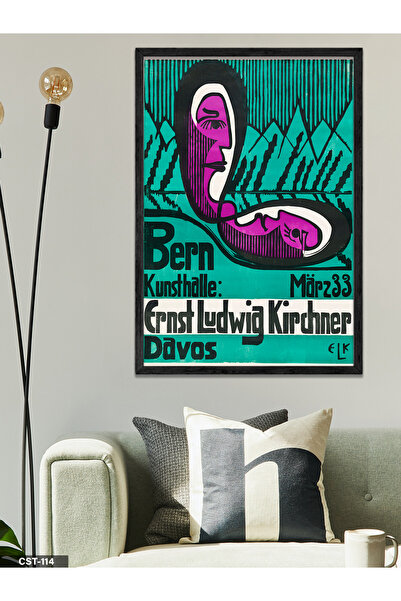 CeSht Umjetnička jednodijelna crna slika u drvenom okviru