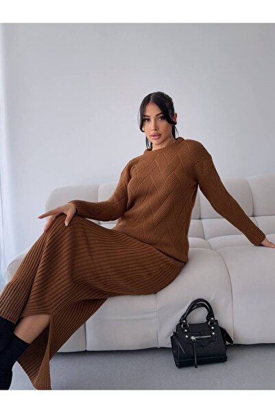 GİYSİ DÜNYASI 57 Knitwear Sweater Skirt Set