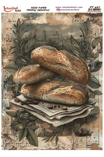 İstanbul Hobi ورق ديكوباج نحاسي 30×42 سم PT-497 خبز