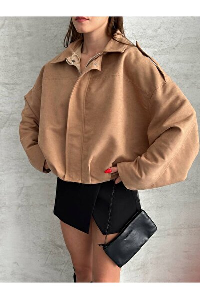 zoezoe Oversize Bomber Süet Deri Ceket