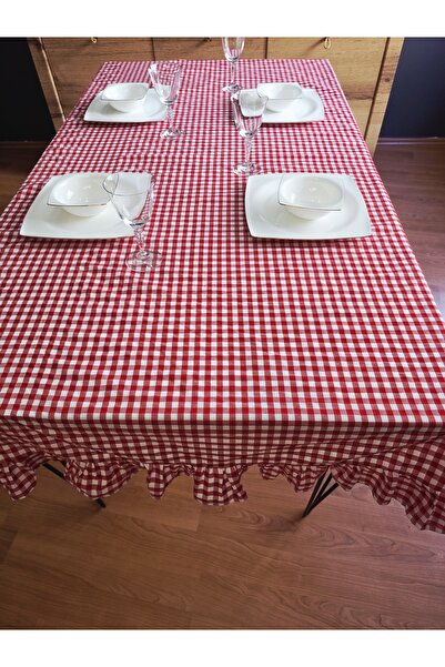 Angels' Collection Ruffled Gingham Tablecloth