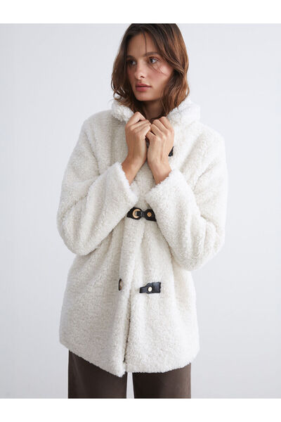 LC Waikiki Peak New Season Shirt Collar Women's Plush Coat