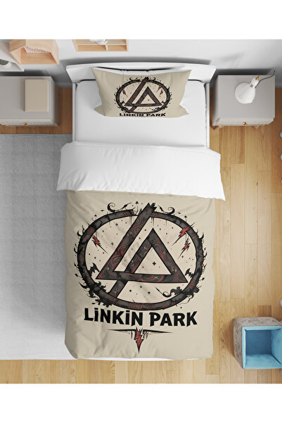 Home Linkin Park Patterned 3D Digital Printed Single Duvet Cover Set Without Sheets