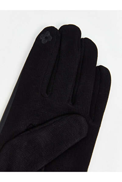 LC Waikiki Black Leather Look Women's Gloves