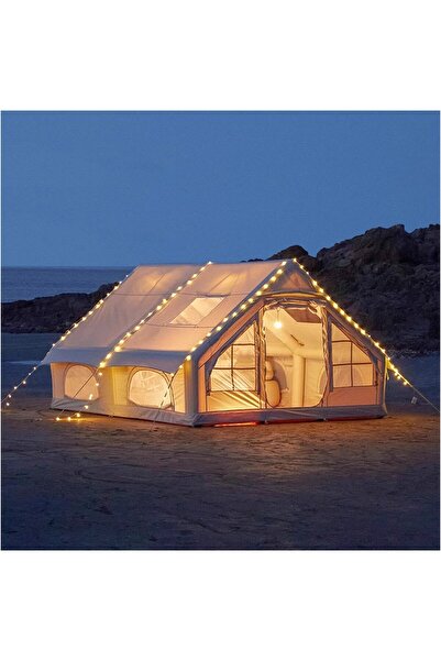 AteşTech 12 Kişilik 4 Mevsim Şişme Kamp Çadırı | 12 m², 420D Oxford Kumaş, Su Geçirmez, 300×400×210 cm