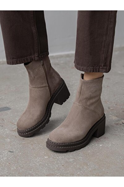 ECENİN BUTİĞİ Muno Vizon Süet Hakiki Süet Kadın Bot