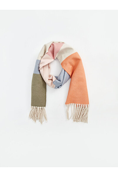 LC Waikiki Жіночий шарф з бахромою та кольоровими блоками