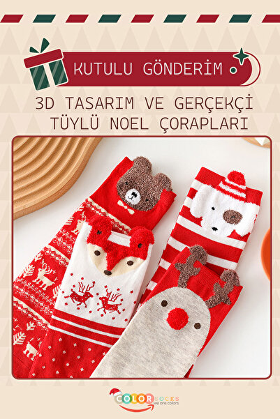 Color Socks Set de 4 perechi de șosete cadou cu pene (fără toc)