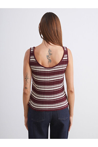 LC Waikiki U Neck Striped Women's Knitwear Undershirt