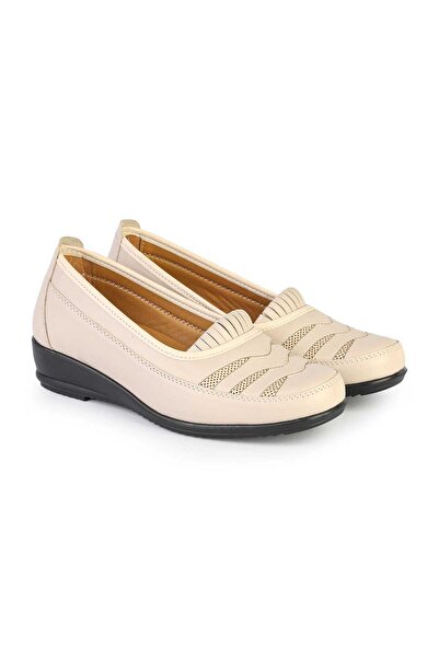 Ayakkabı Bahçesi Full Orthopedic Genuine Leather Sole Heel Gel Lightweight Soft Daily Women's Shoes