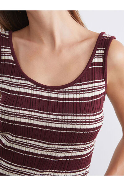 LC Waikiki U Neck Striped Women's Knitwear Undershirt