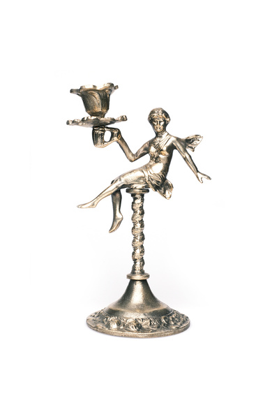 Renover Pirinç Melek Formunda El Yapımı Şamdan