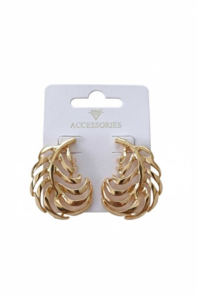 Accessories Elegant earrings with leaf pattern