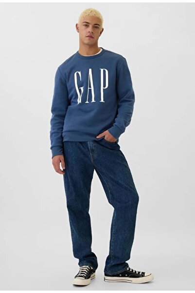 GAP V-Lw Dp Fleece Logo 542214 Erkek Sweatshirt MAVİ