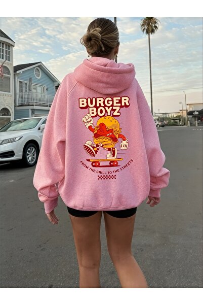 ArtYus Unisex Burger Boyz Colorat Special cu imprimeu Bumbac supradimensionat...