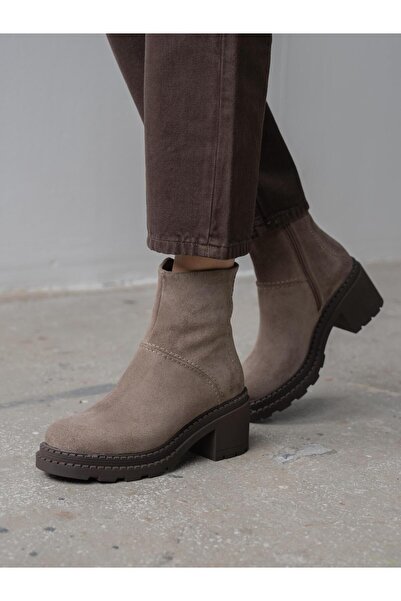 ECENİN BUTİĞİ Muno Vizon Süet Hakiki Süet Kadın Bot